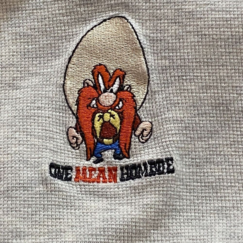 Yosemite Sam “One Mean Hombre” Vtg Y2K Warner Bros Polo Shirt Men’s Sz XXL Rare - Picture 1 of 7